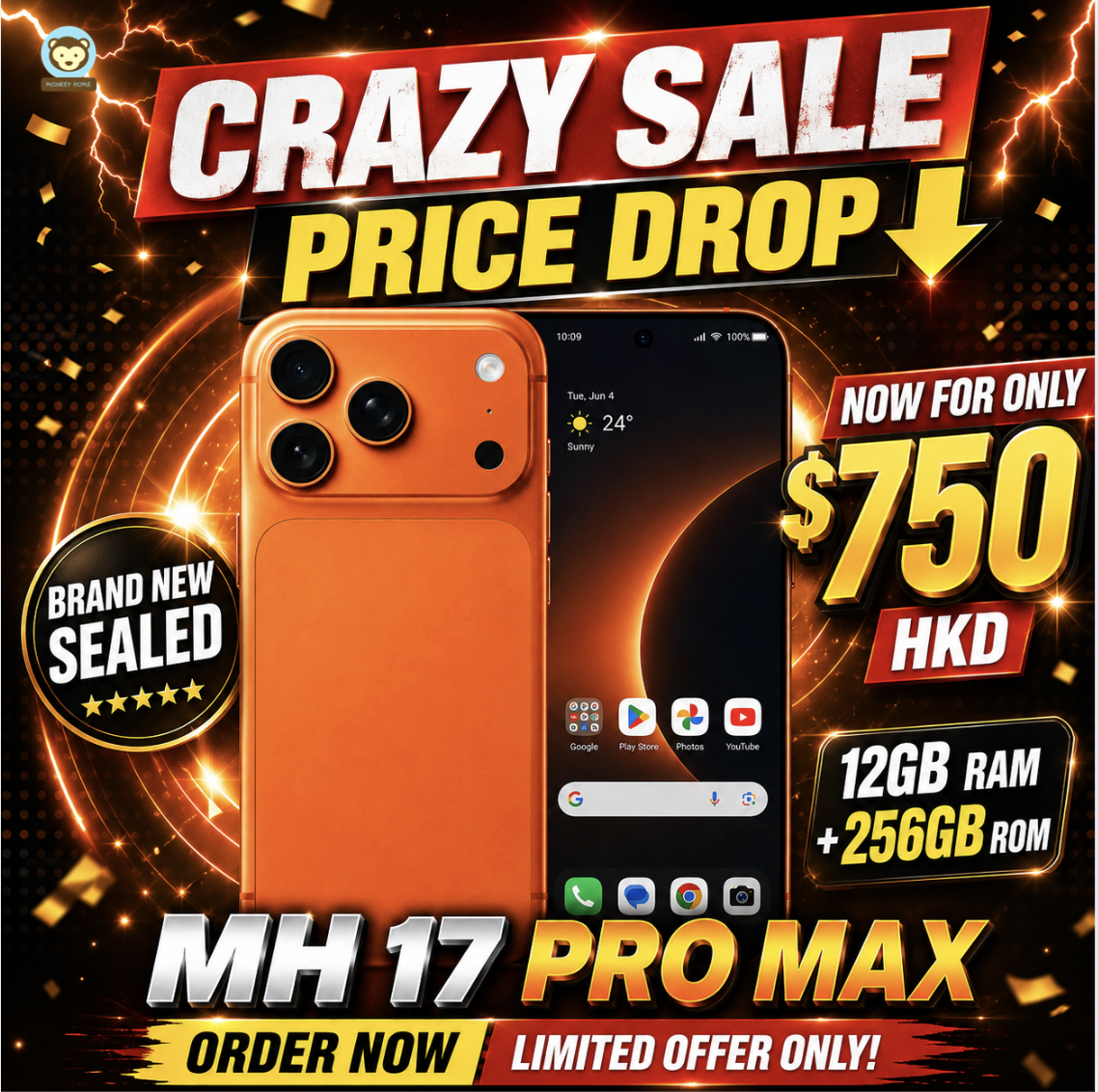 MH 17 Pro Max (12GB RAM + 256GB ROM)