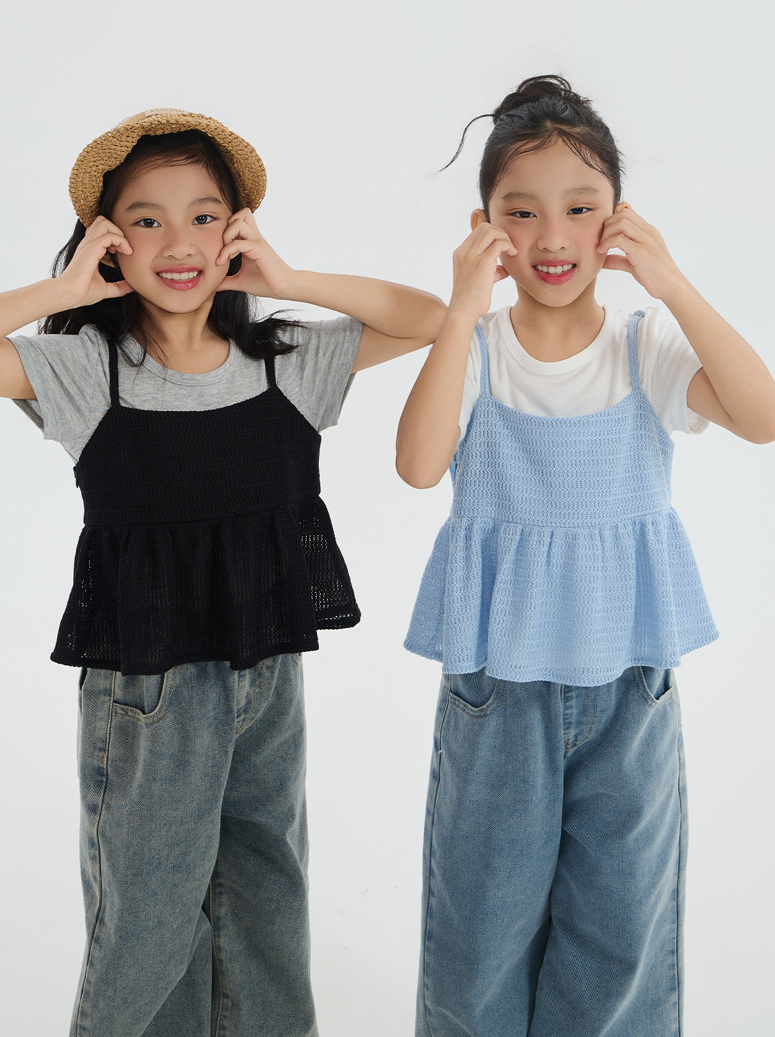 綁帶兩件套上衣【童裝】【親子款】