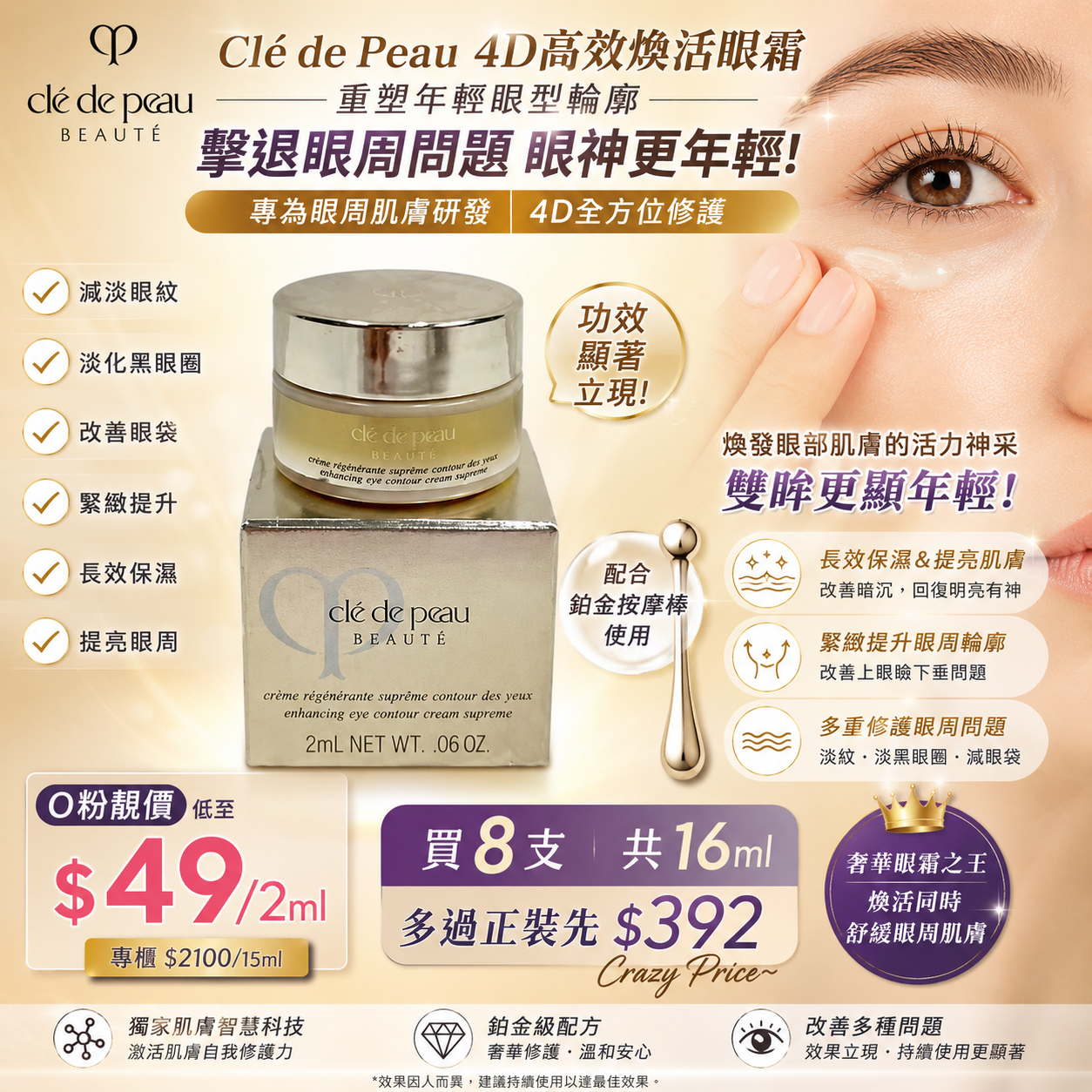 【UB9739】Clé de Peau 4D高效煥活眼霜 2ml