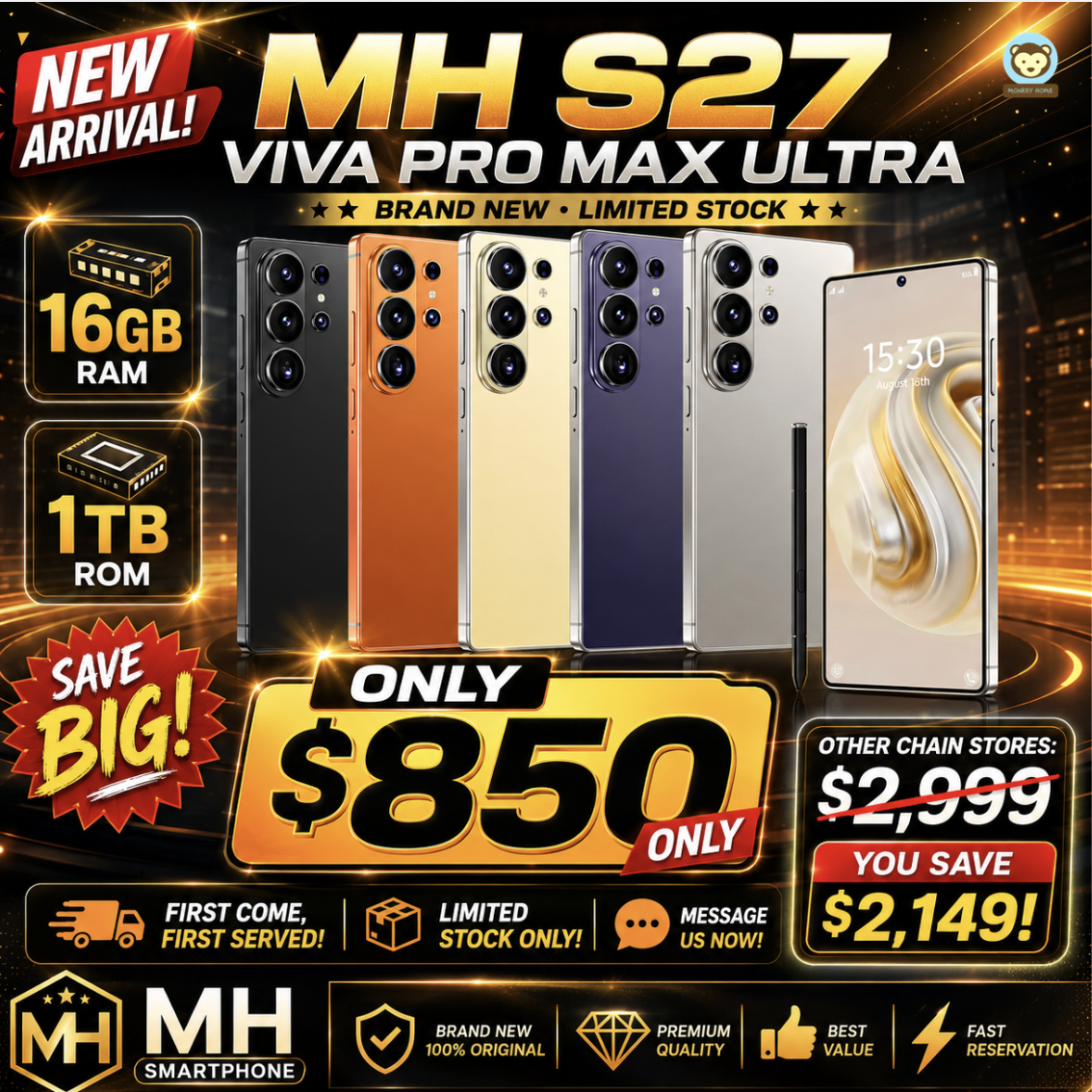 MH S27 Viva Pro Max Ultra (16GB RAM / 1TB ROM)