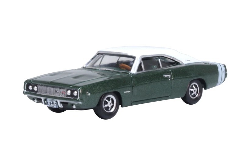 Oxford 87DC68005 1:87 1968 道奇 Charger 賽車綠白配色