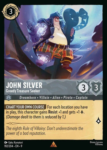192/204·EN·9 John Silver - Greedy Treasure Seeker (Rare)