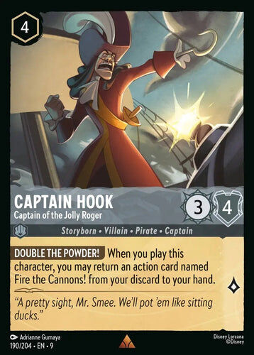 190/204·EN·9 Captain Hook - Captain of the Jolly Roger (Rare)