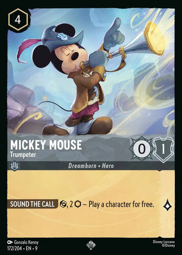 172/204·EN·9 Mickey Mouse - Trumpeter (Super Rare)