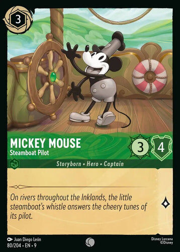 80/204·EN·9 Mickey Mouse - Steamboat Pilot (Common)