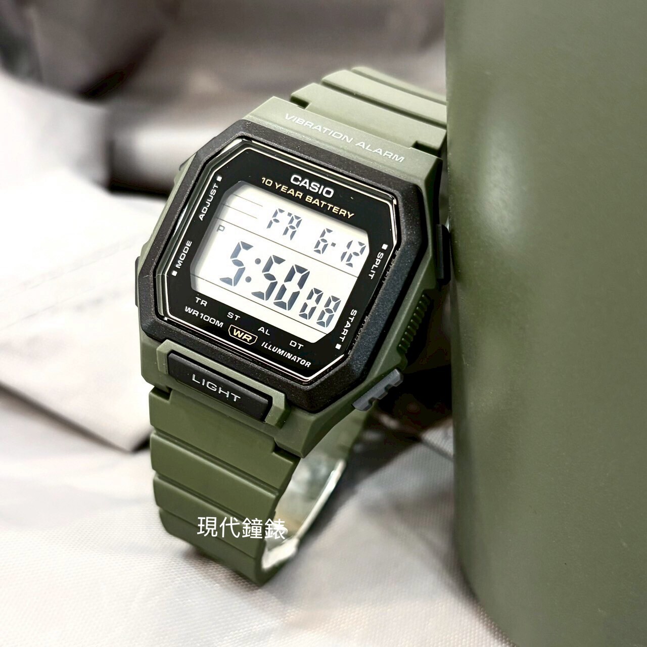 【CASIO 卡西歐】震動鬧鈴方形電子錶 W-738H-3A 42.8mm  現代鐘錶