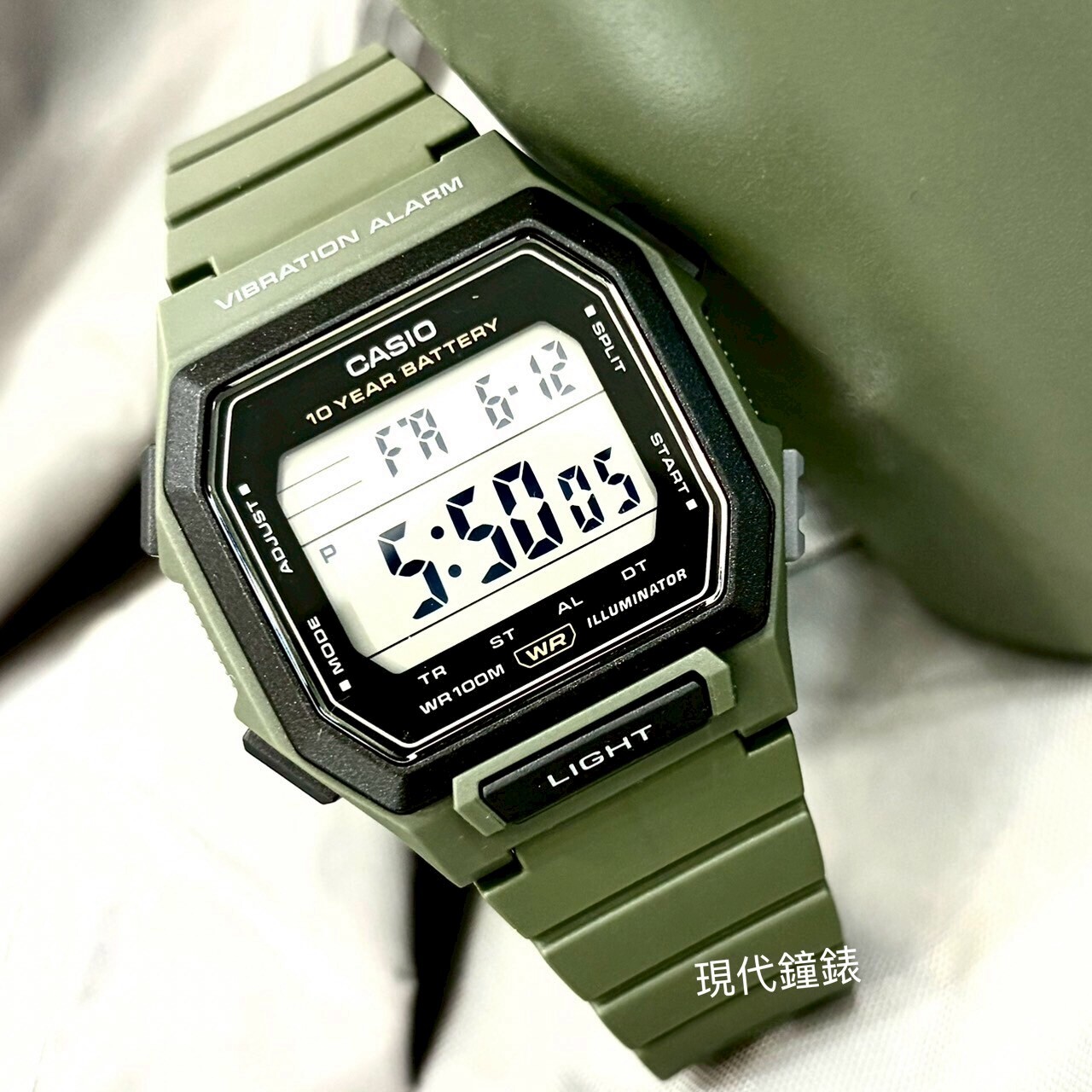 【CASIO 卡西歐】震動鬧鈴方形電子錶 W-738H-3A 42.8mm  現代鐘錶
