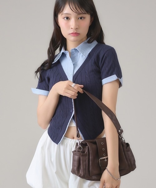 apres jour mignon / Double-collar short-sleeve top