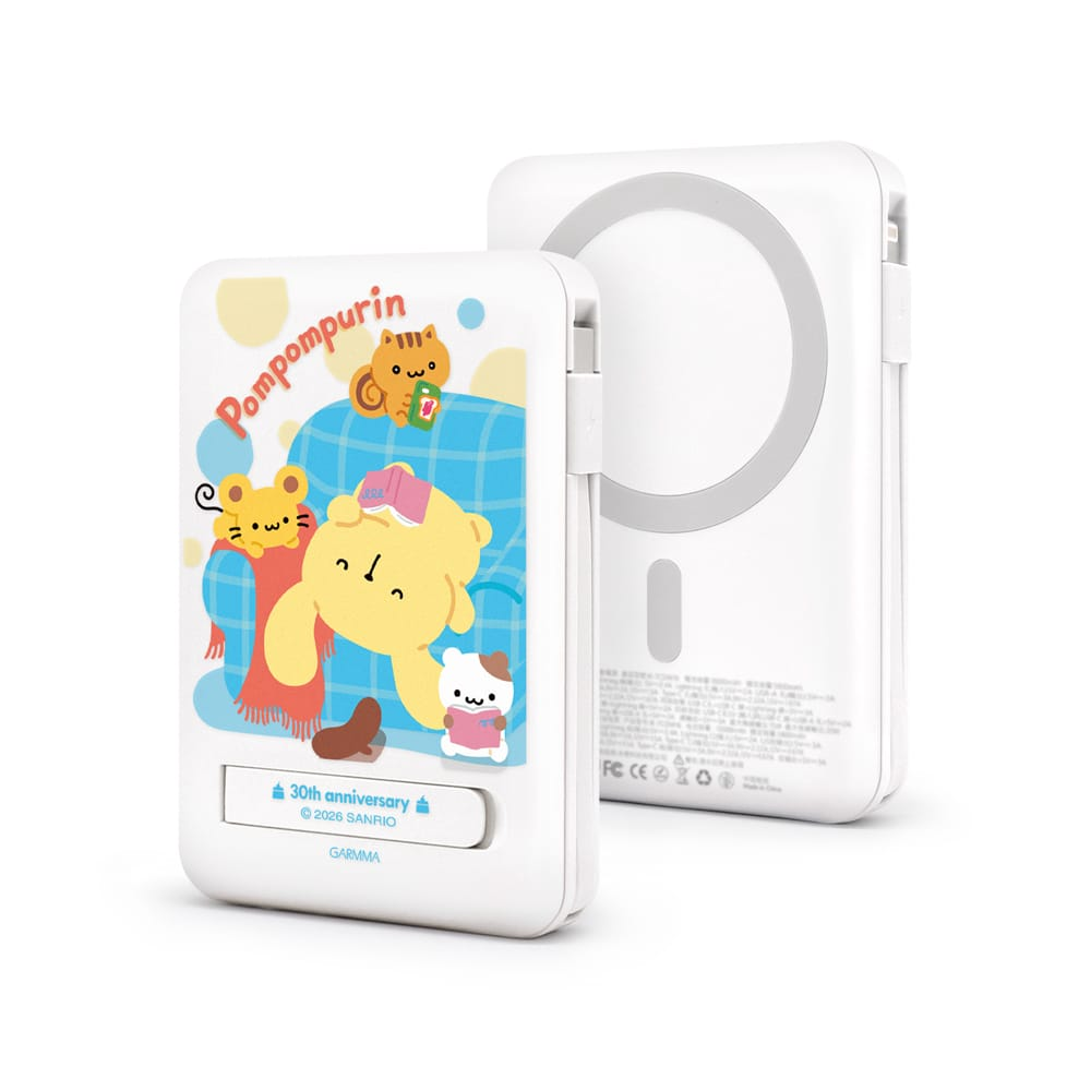 Garmma Sanrio 磁吸帶線五合一行動電源30週年限定款 10000mAh IK-7CDW16 (布甸狗 - 慵懶時光 / 歡樂派對)