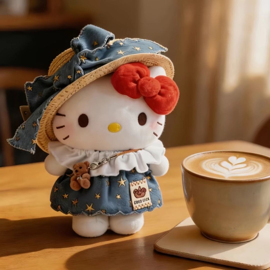 Hello Kitty Sanrio 4吋毛絨公仔 鎖匙扣飾物(星星裙)