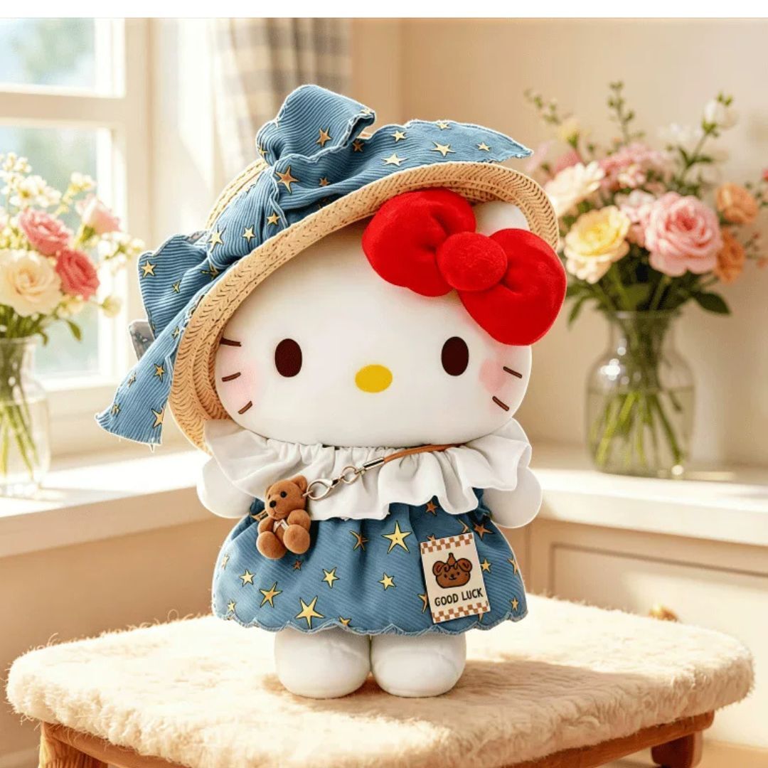Hello Kitty Sanrio 4吋毛絨公仔 鎖匙扣飾物(星星裙)