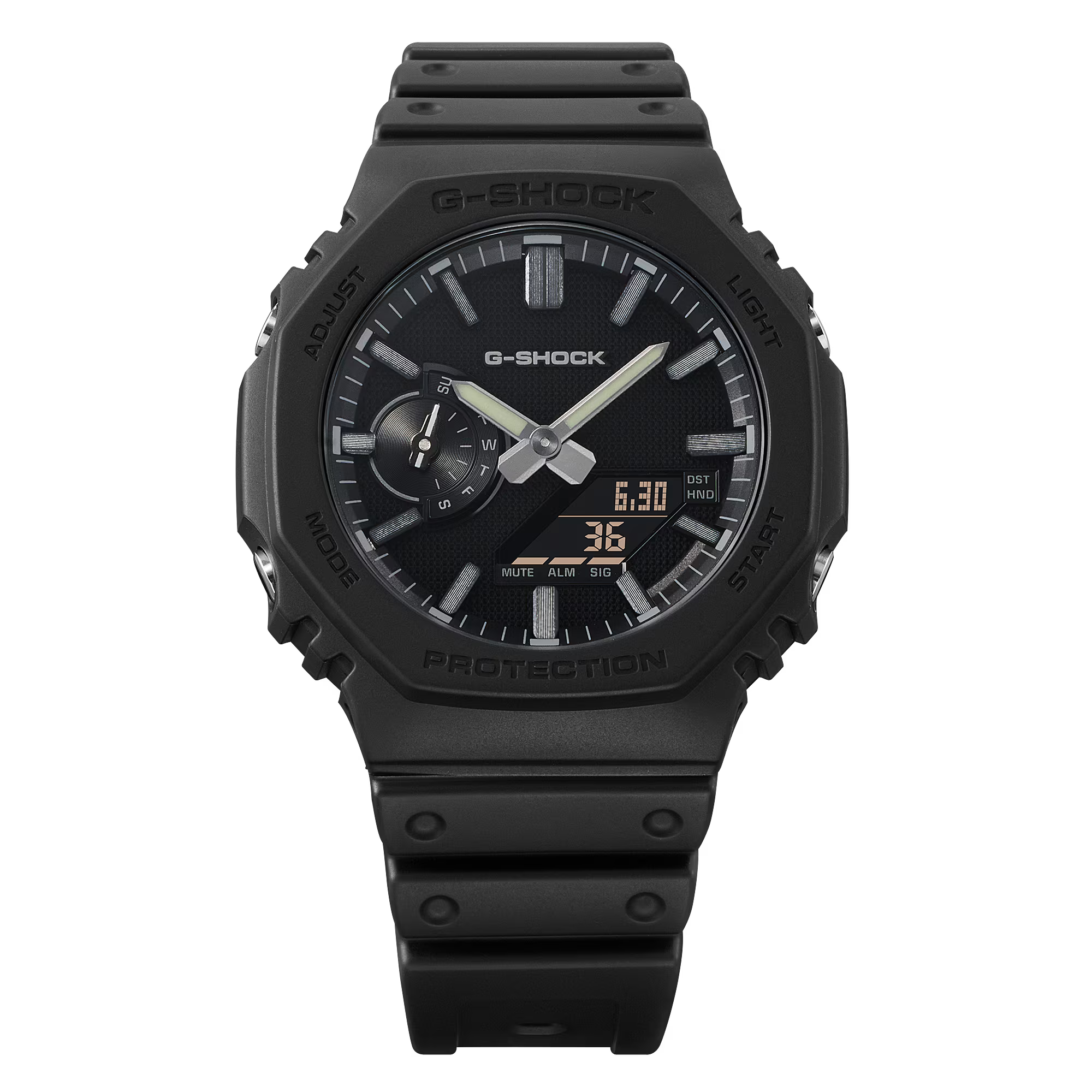 萬年鐘錶 - G-SHOCK  霧面黑八角錶殼系列電子錶  GA-2100LXB-1A 錶徑 : 45.4mm