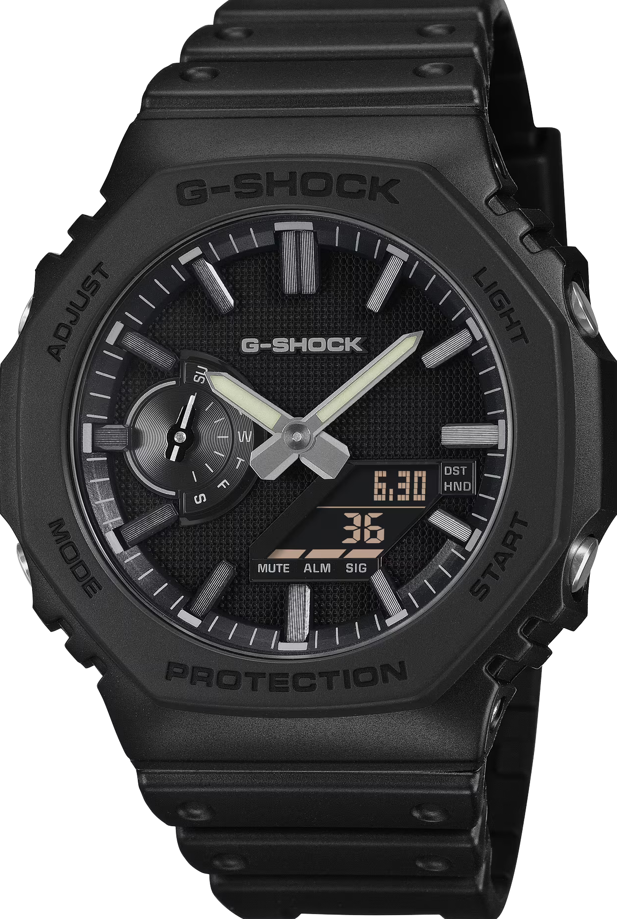 萬年鐘錶 - G-SHOCK  霧面黑八角錶殼系列電子錶  GA-2100LXB-1A 錶徑 : 45.4mm