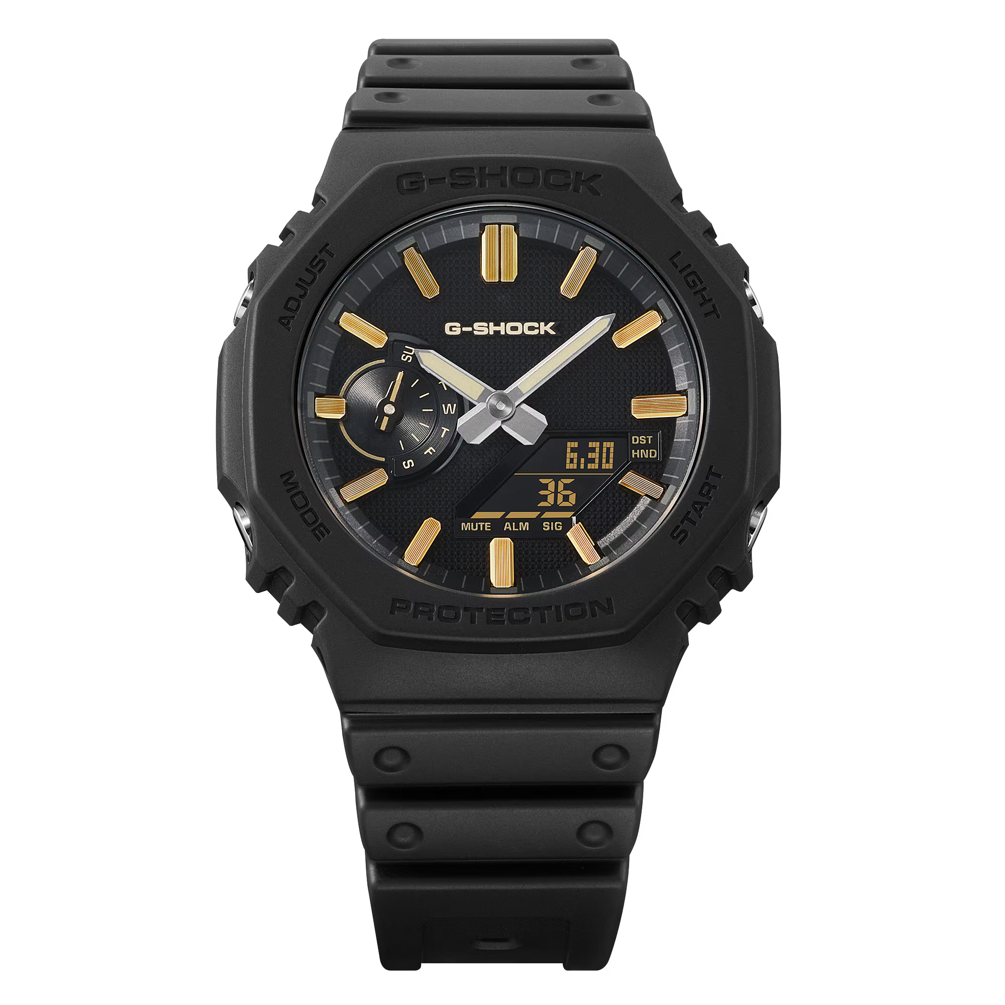 萬年鐘錶 - G-SHOCK  霧面黑八角錶殼系列電子錶  GA-2100LXB-1A9 錶徑 : 45.4mm