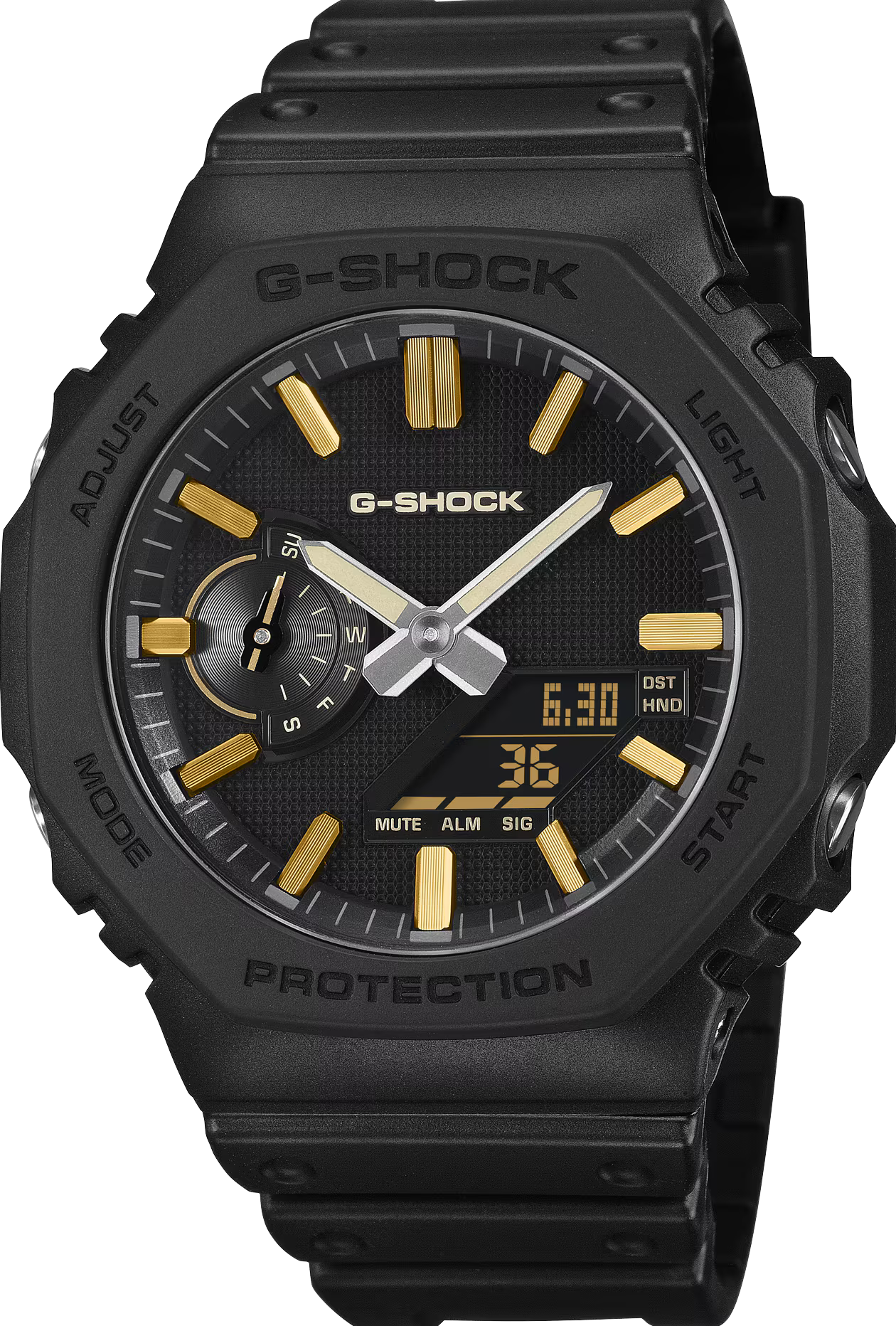 萬年鐘錶 - G-SHOCK  霧面黑八角錶殼系列電子錶  GA-2100LXB-1A9 錶徑 : 45.4mm