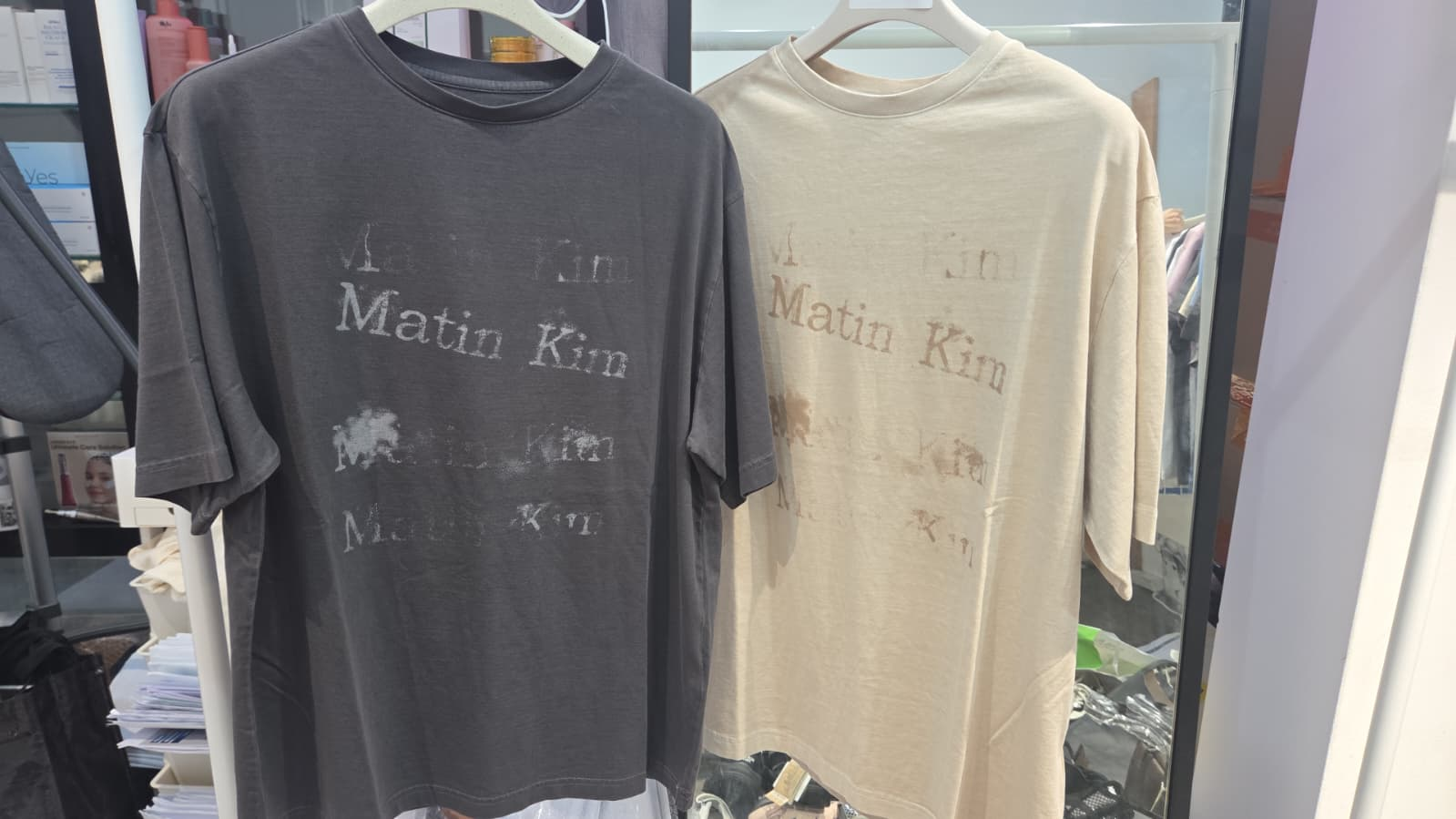BY060 Matin Kim 水洗重複塗鴉短袖TEE 男女同款