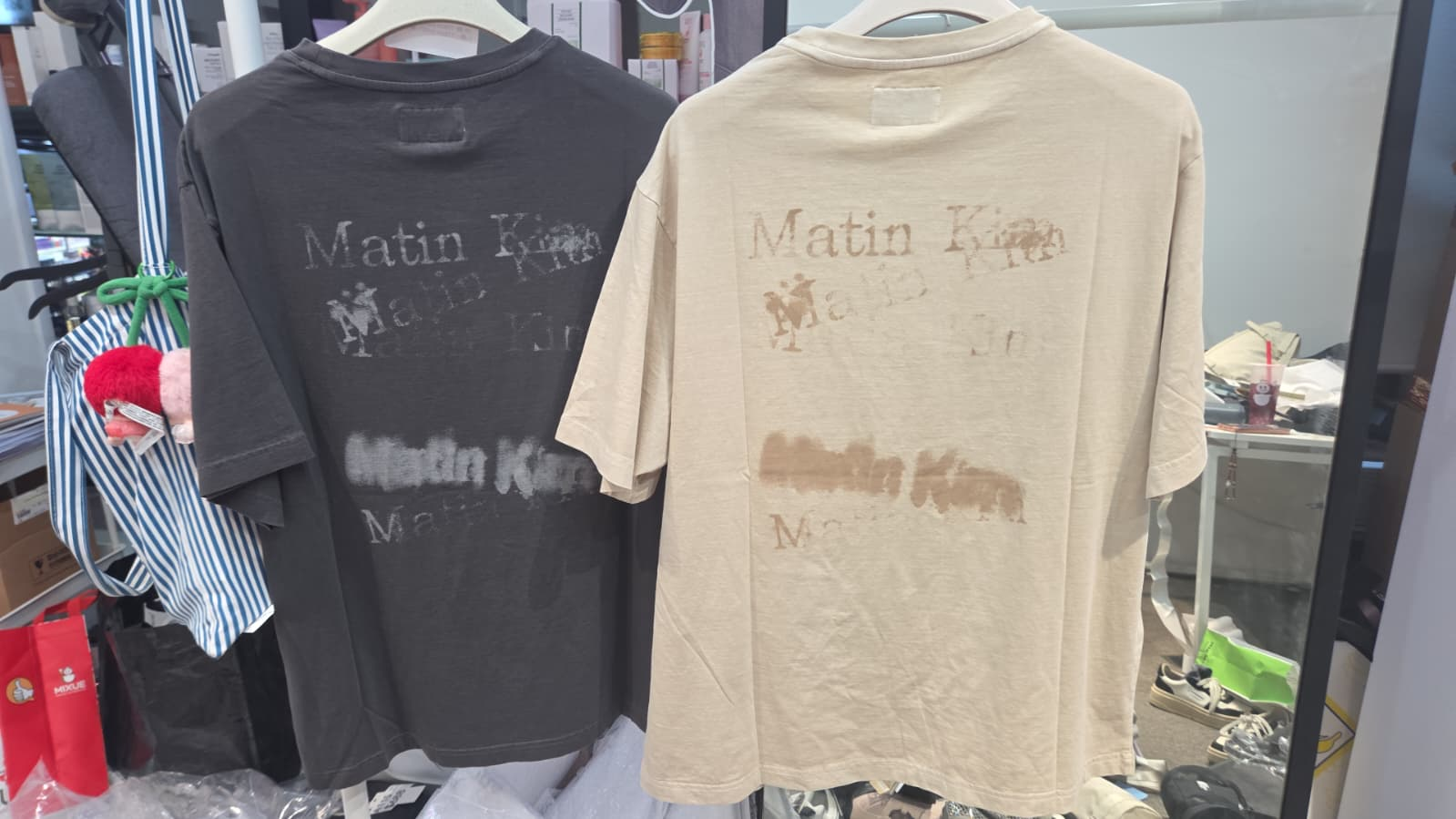 BY060 Matin Kim 水洗重複塗鴉短袖TEE 男女同款