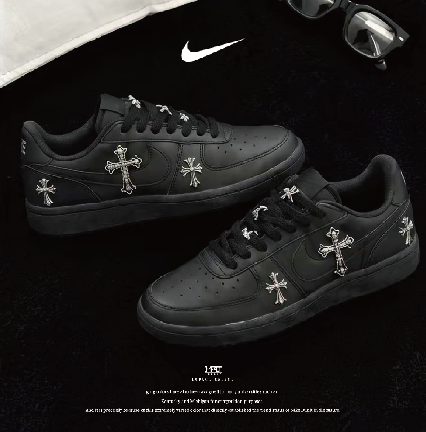 【訂製款】Nike Field General '82 暗黑克羅心 復古 十字鑽石