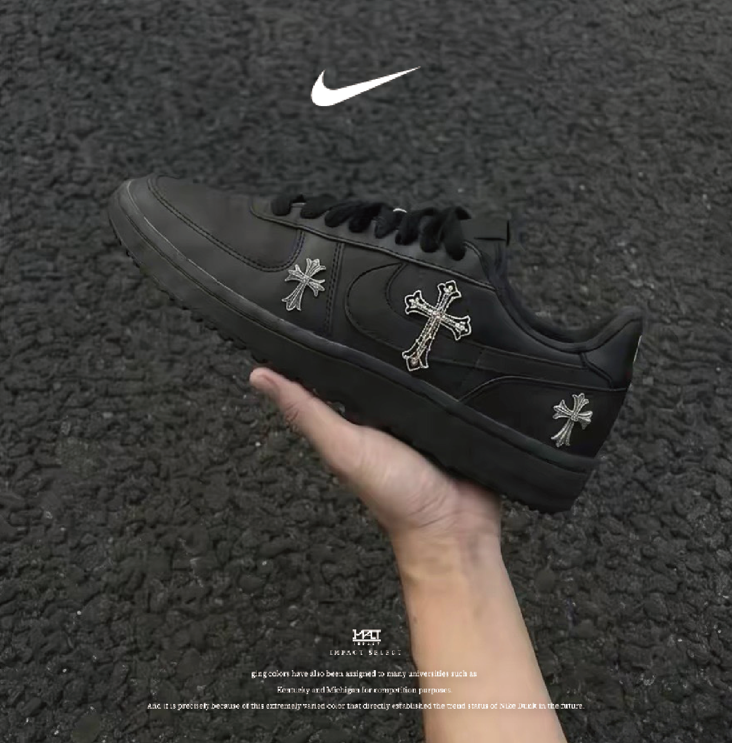 【訂製款】Nike Field General '82 暗黑克羅心 復古 十字鑽石