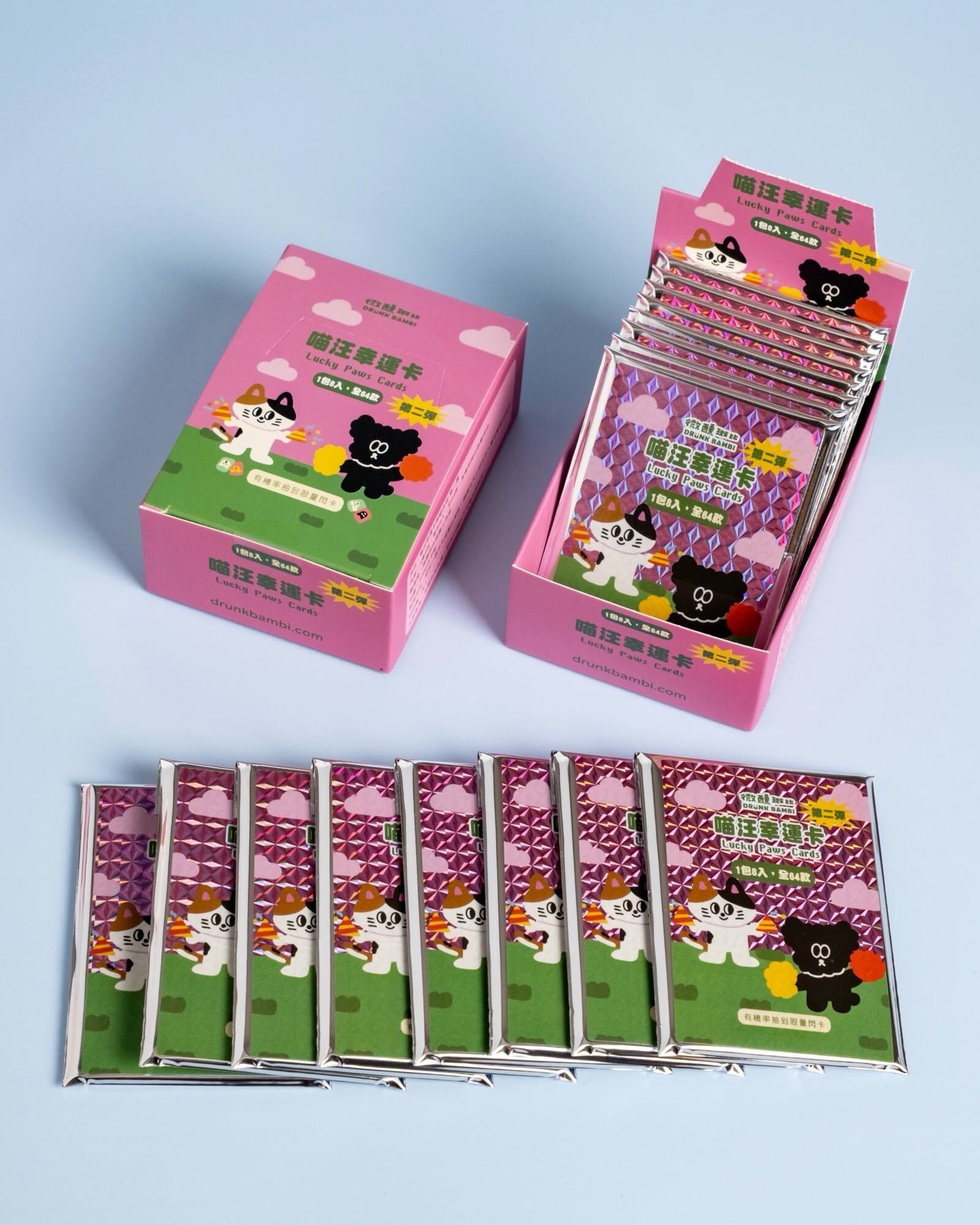 第二彈 喵汪幸運卡 8入 療癒卡牌 盲抽｜微醺斑比
