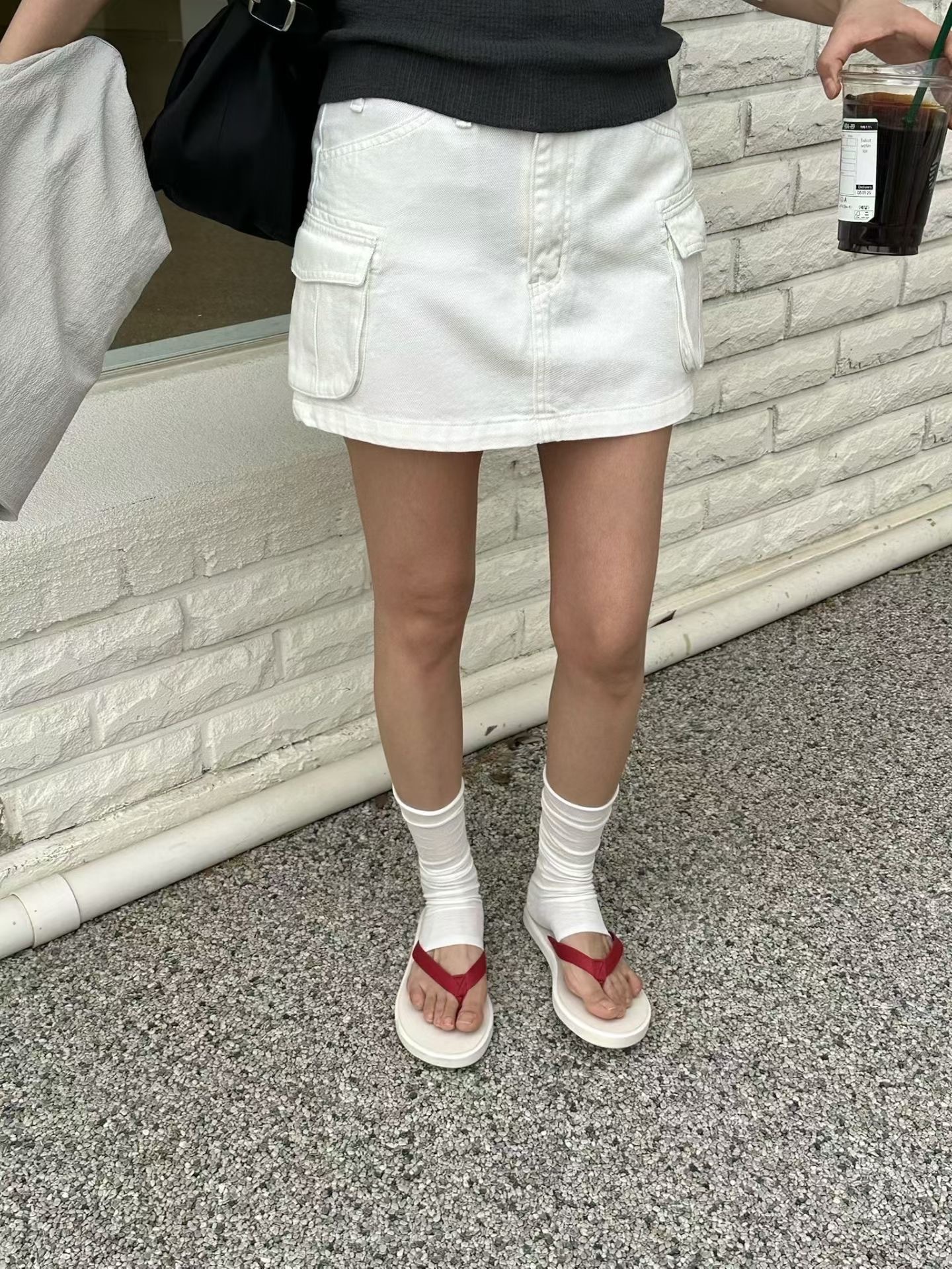 天絲口袋牛仔短裙