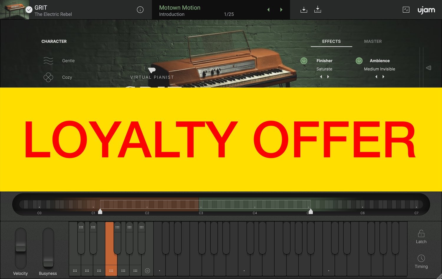 UJAM GRIT Loyalty Offer｜虛擬電鋼琴音源