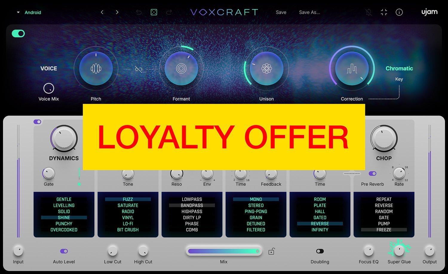 UJAM VOXCRAFT Loyalty Offer｜人聲效果插件