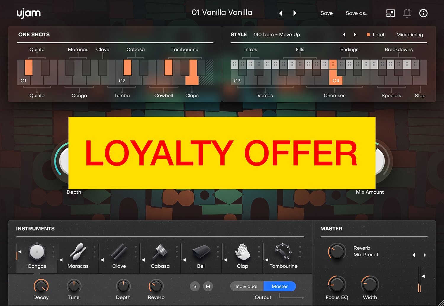UJAM Groovemate LATIGO Loyalty Offer｜拉丁打擊樂虛擬音源