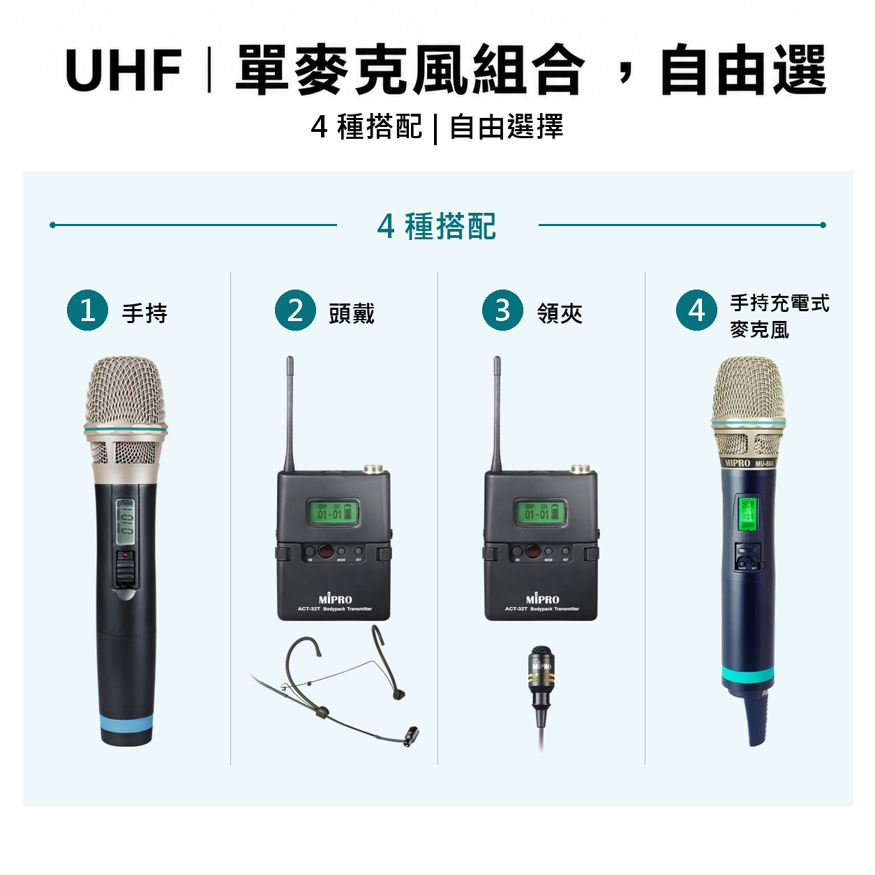MIPRO MA-100 UHF｜單頻道無線擴音機