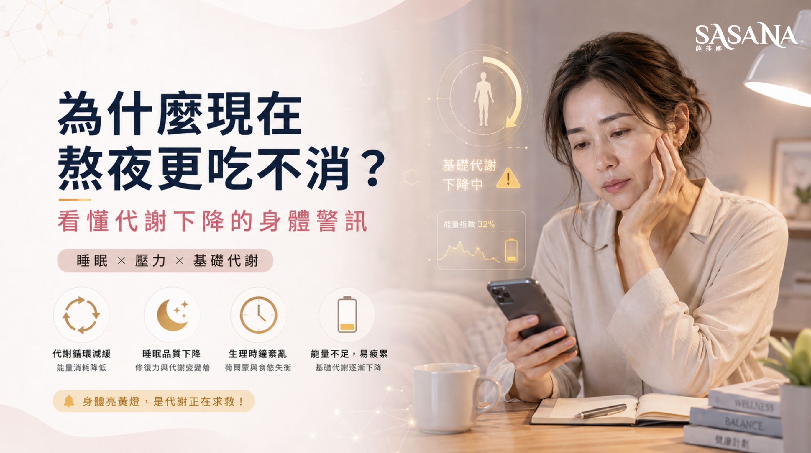 你是否發現,年輕時熬個通宵隔天只要補個眠就能回血,現在卻只要一晚沒睡好,隔天不僅精神不濟,整個人看起來還會顯得「浮浮腫腫」?