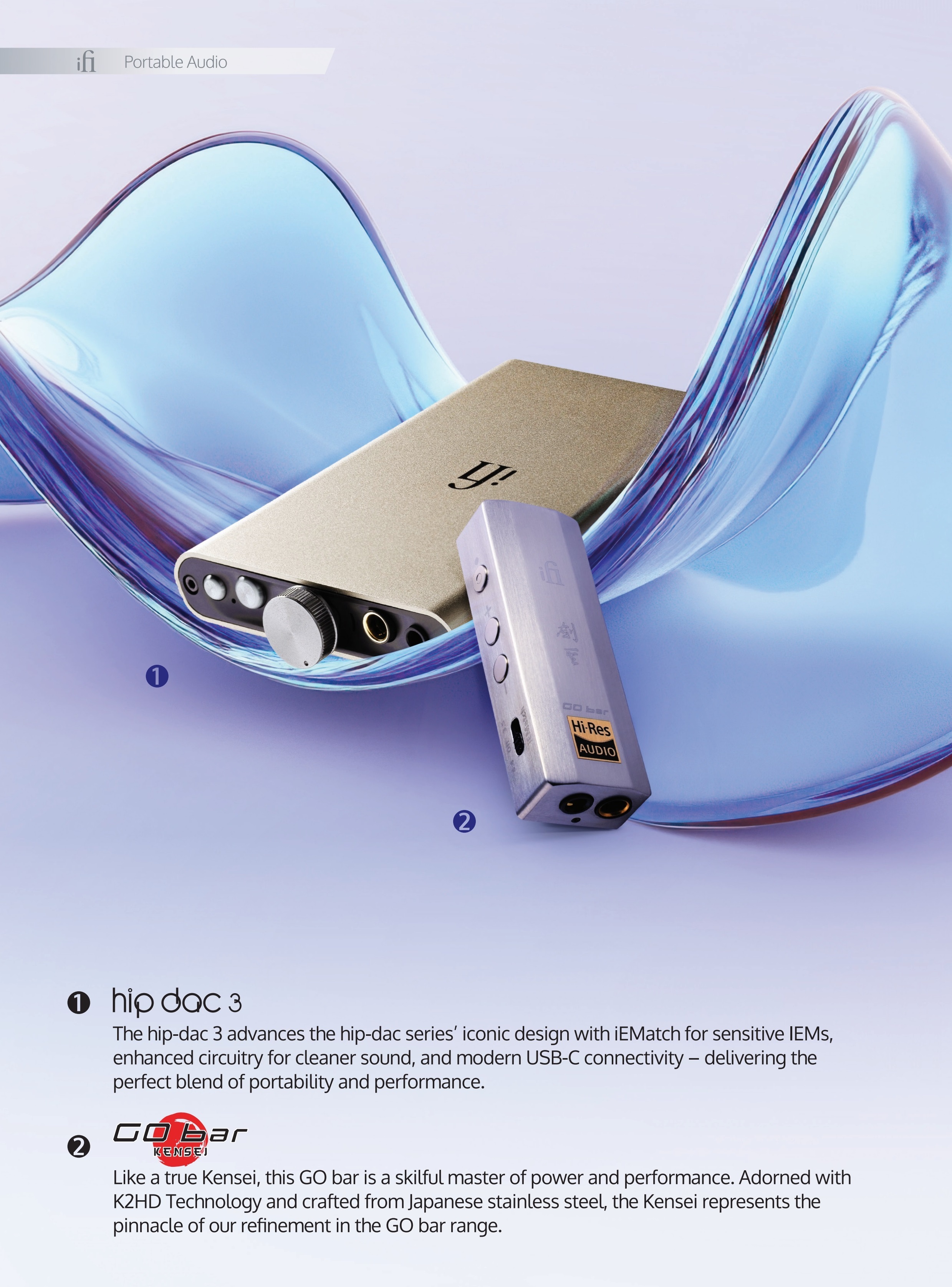 iFi Audio GO bar Kensei USB DAC & Headphone Amplifier Brochure Pg2