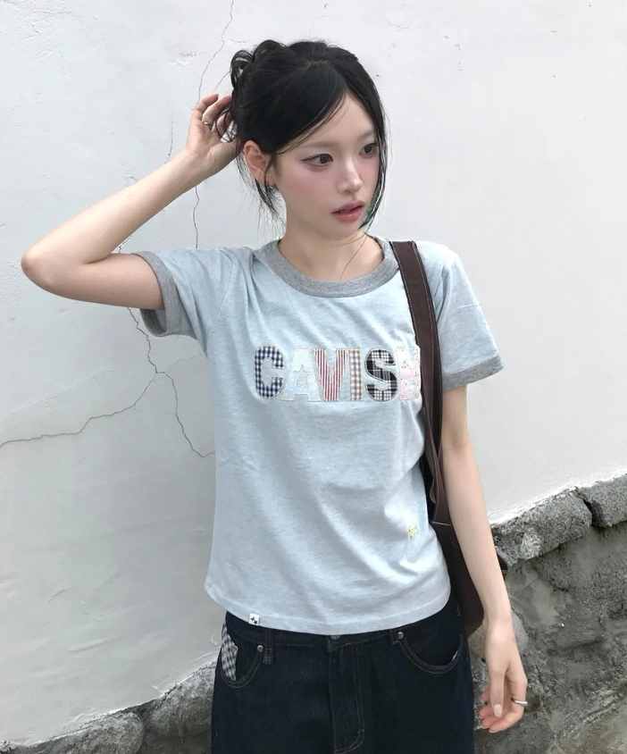 （現貨）韓牌 CAVISH APPLIQUE RINGER 拼貼撞色 滾邊 短T CV2GMUT509A