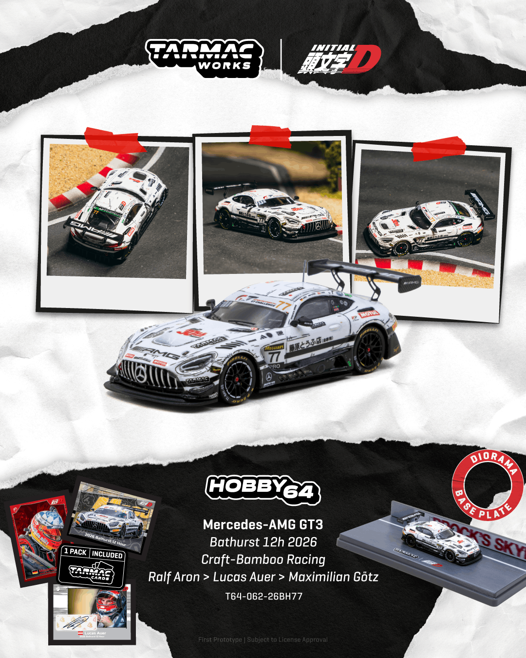 PO-$269 * TARMAC * 1:64 Mercedes-AMG GT3 Bathurst 12h 2026 Craft-Bamboo Racing Ralf Aron / Lucas Auer / Maximilian Götz
