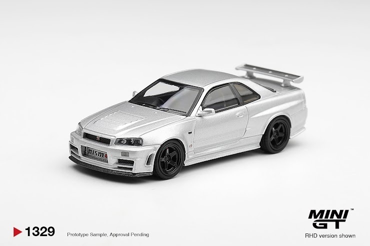PO-$80 * MINI GT * 1:64 1329 Nissan NISMO R34GT-R Z-tune Z-Tune Silver RHD