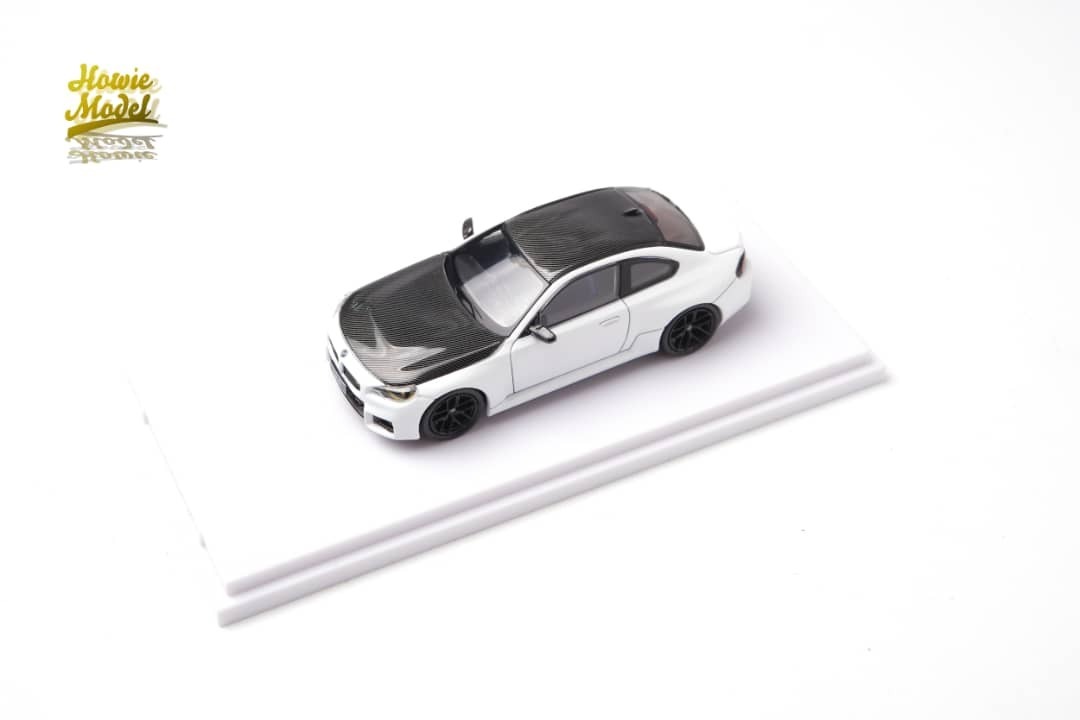 PO-$160 * HOWIE MODEL * 1:64 BMW 2 SERIES M2 G87 PEARL WHITE W/CARBON HOOD