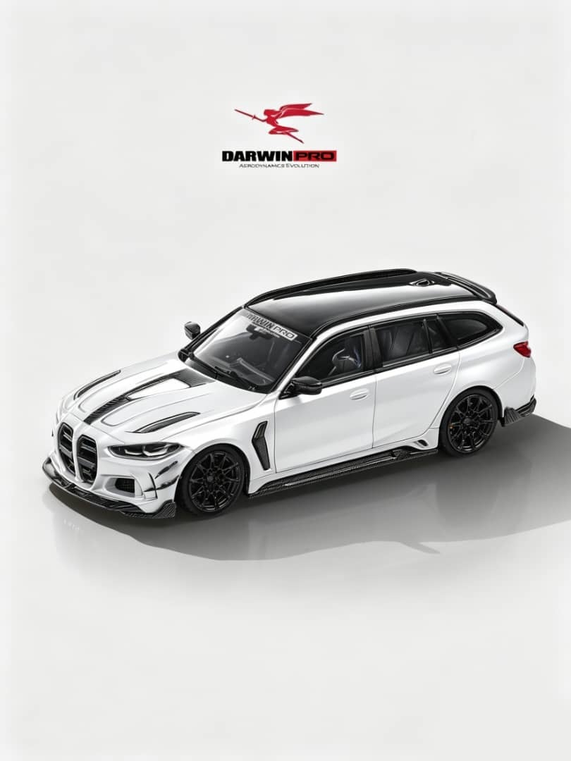 PO-$190 * AURELIE MODEL * 1:64 BMW DARWIN PRO M3 TOURING ALSAKA METALLIC WHITE