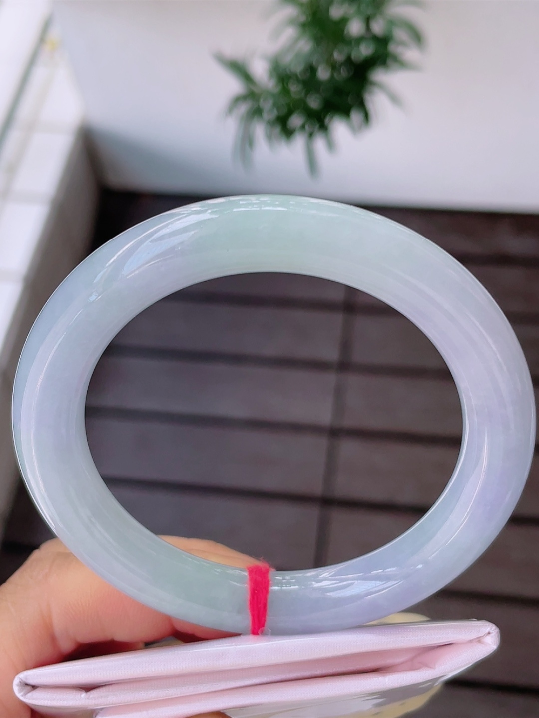 623132 55mm冰春彩圓條翡翠手鐲 (54-56)