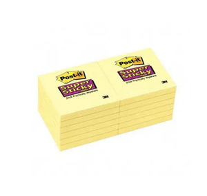 3M 654-12SSCY 3" x 3" 黃色超強黏貼報事貼 508467540