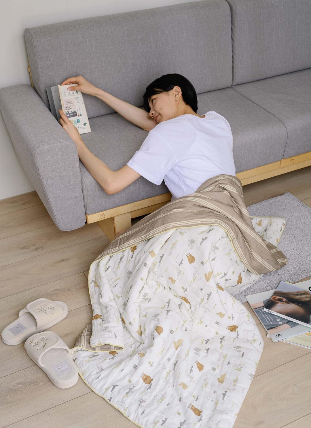 印花樂純棉四季蓋毯/翔仔居家聯名/玩伴日常