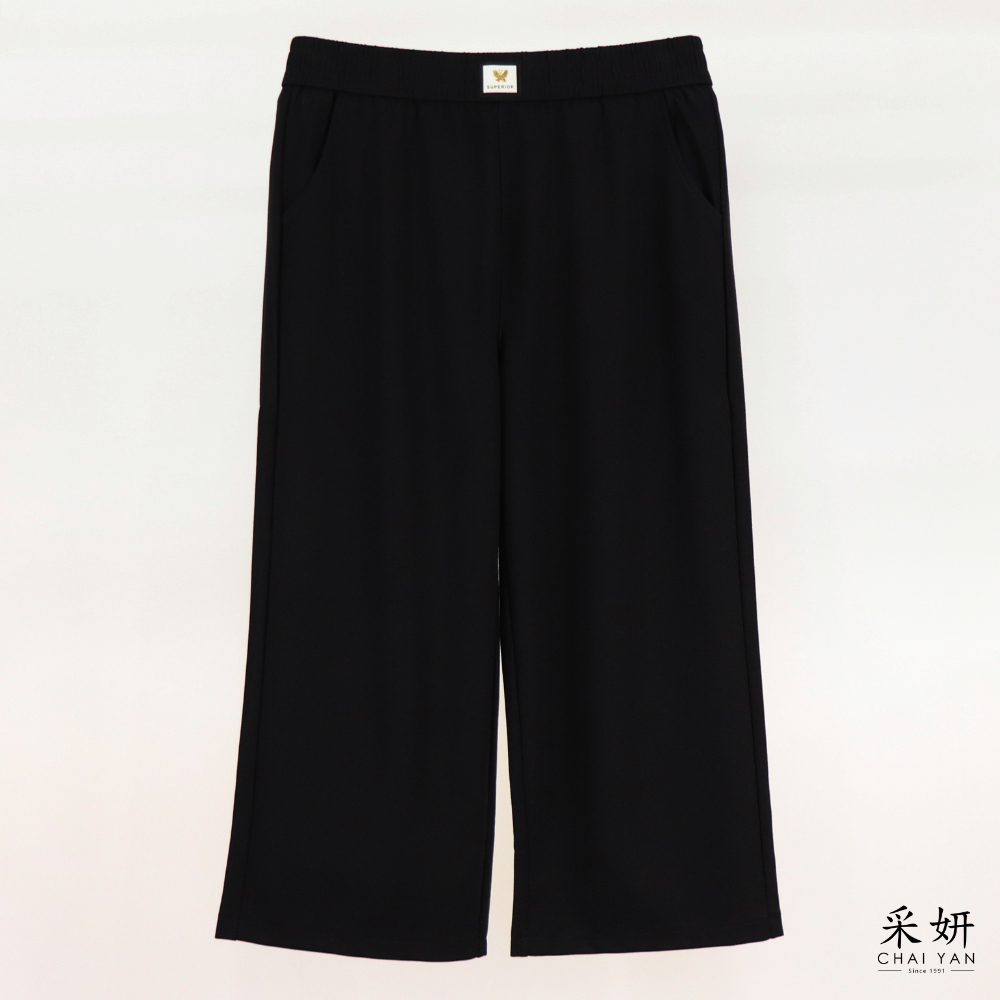 蝴蝶布標休閒八分褲