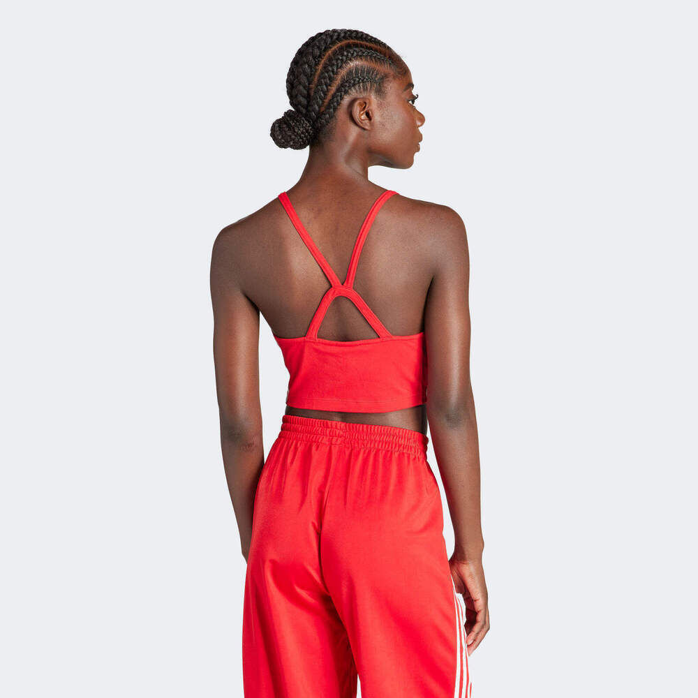 ADIDAS 背心 3 S CROP TOP 紅色 三葉草 細肩帶 短版背心 女 IN8379