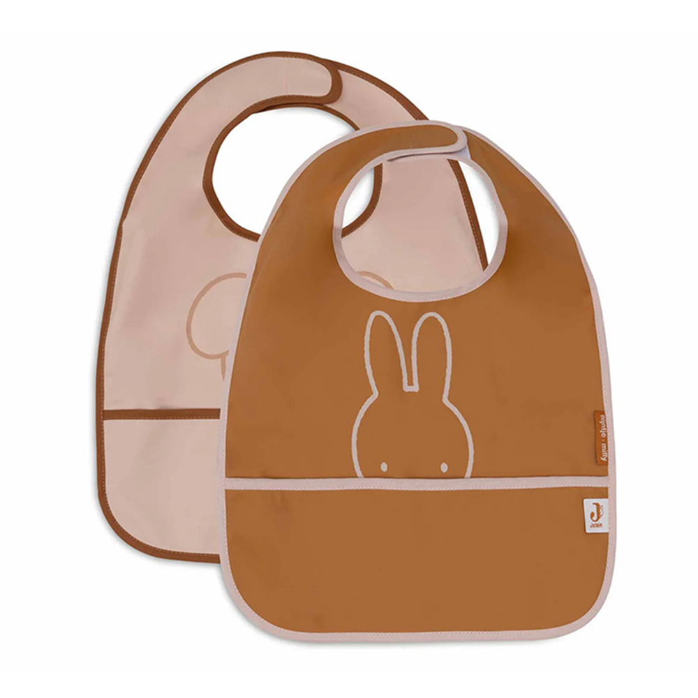 (預購7/15)荷蘭Jollein Miffy Peekaboo防水圍兜2入-Wild Rose