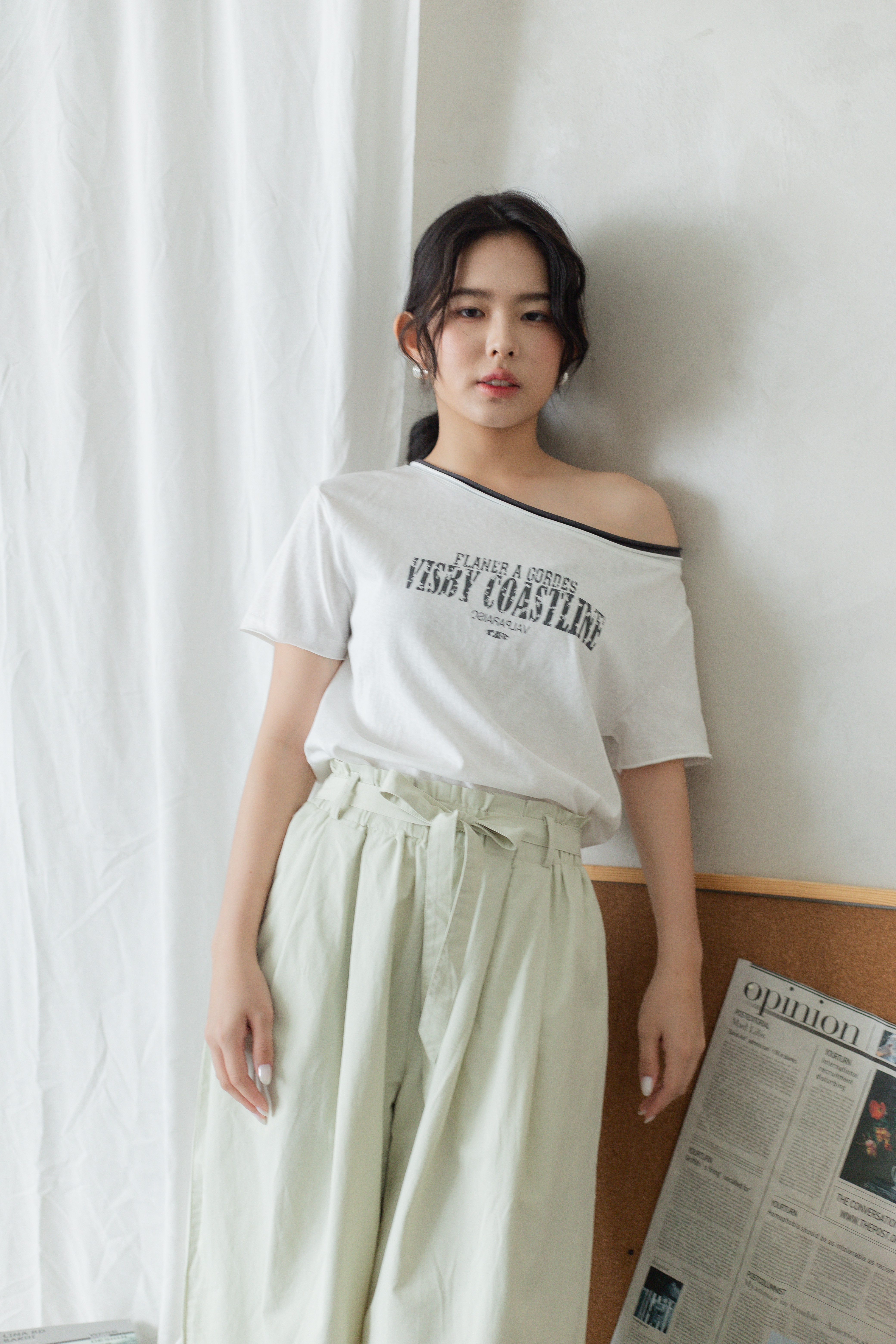 Brandy Paperbag Wide Leg Pants Beige -2799PLBEI
