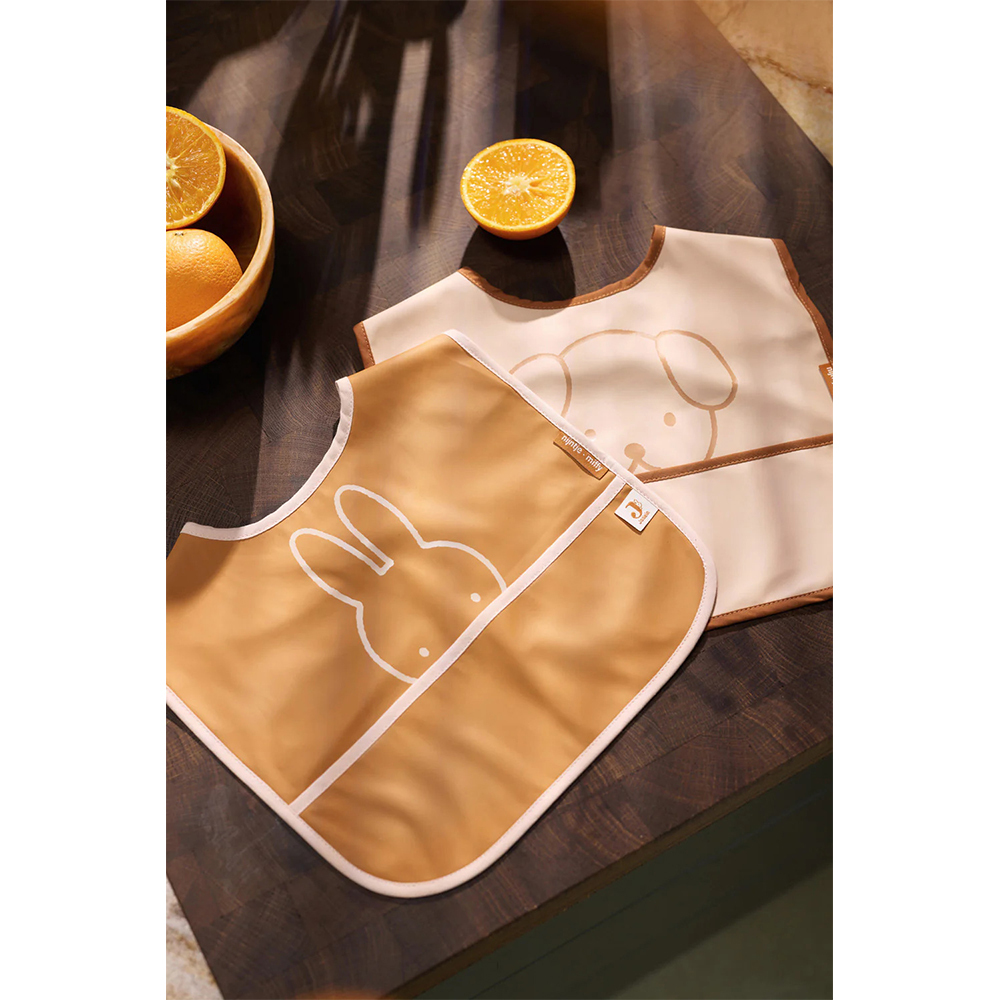 (預購7/15)荷蘭Jollein Miffy Peekaboo防水圍兜2入-Wild Rose