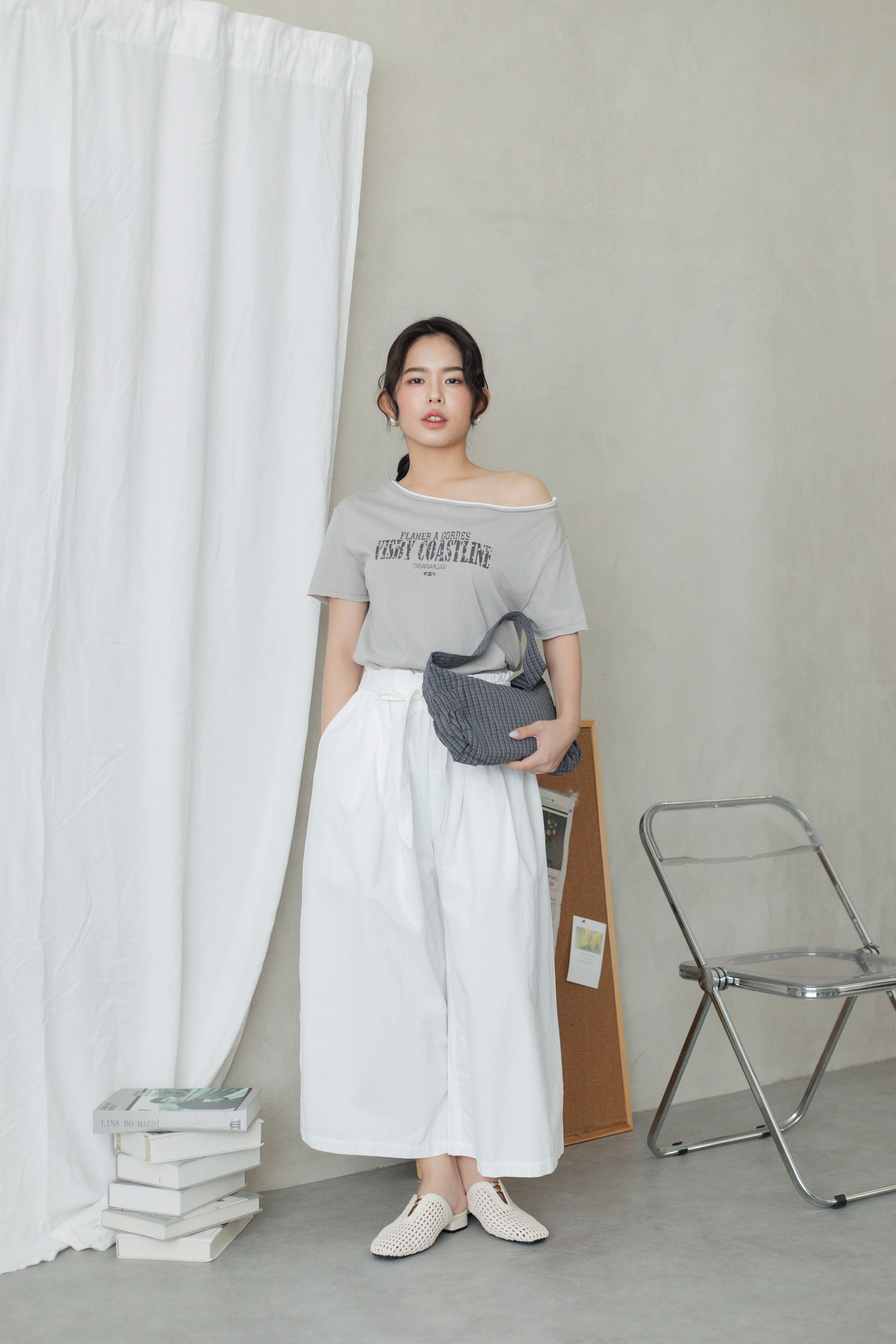 Brandy Paperbag Wide Leg Pants White -2799PLWHI