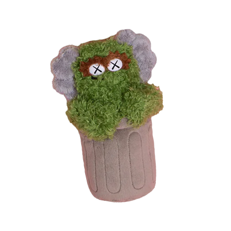 KAWS DDT Water Parade 2025 Oscar the Grouch Plush Keychain
