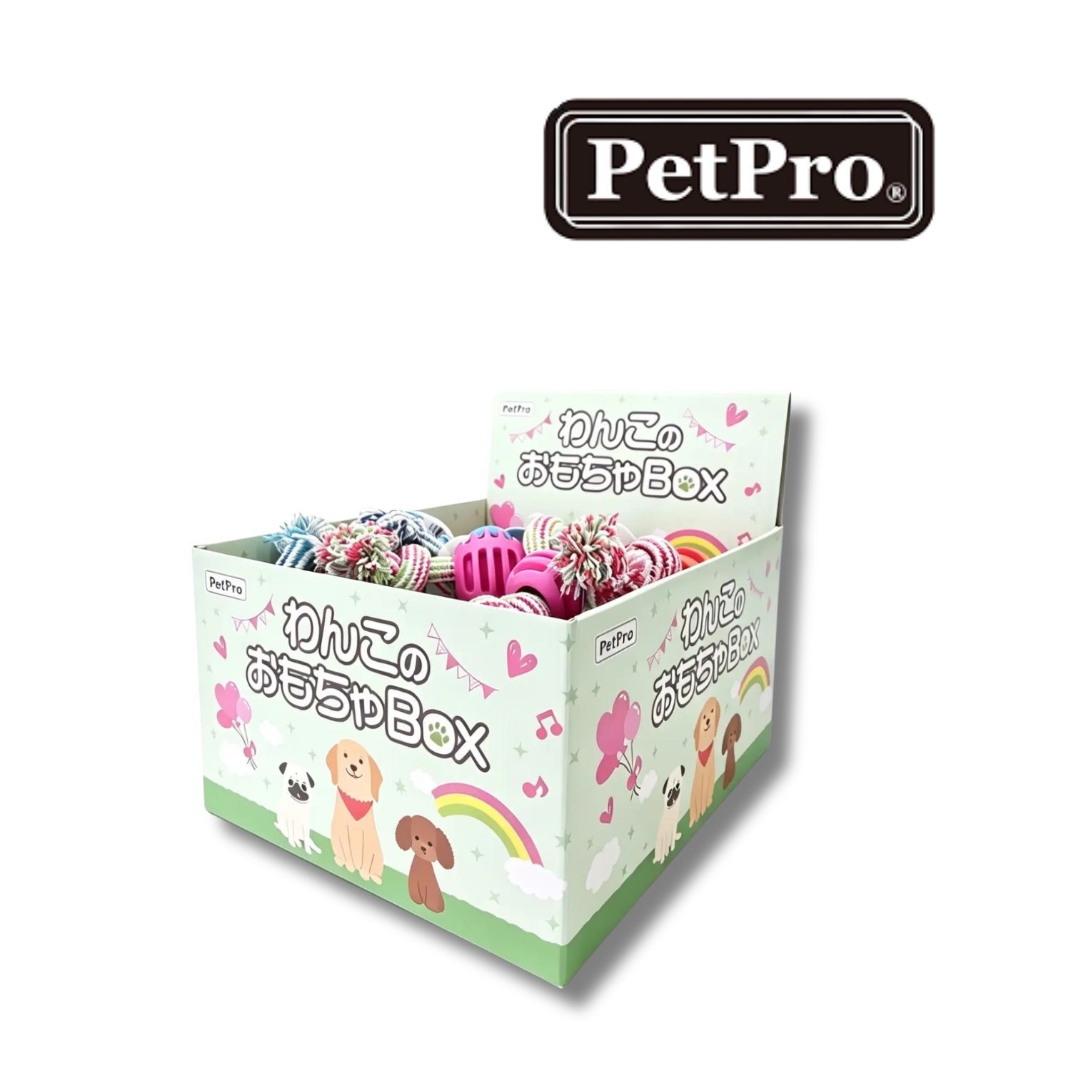 日本PetPro 狗狗玩具BOX－繩結球玩具組(24入/盒)
