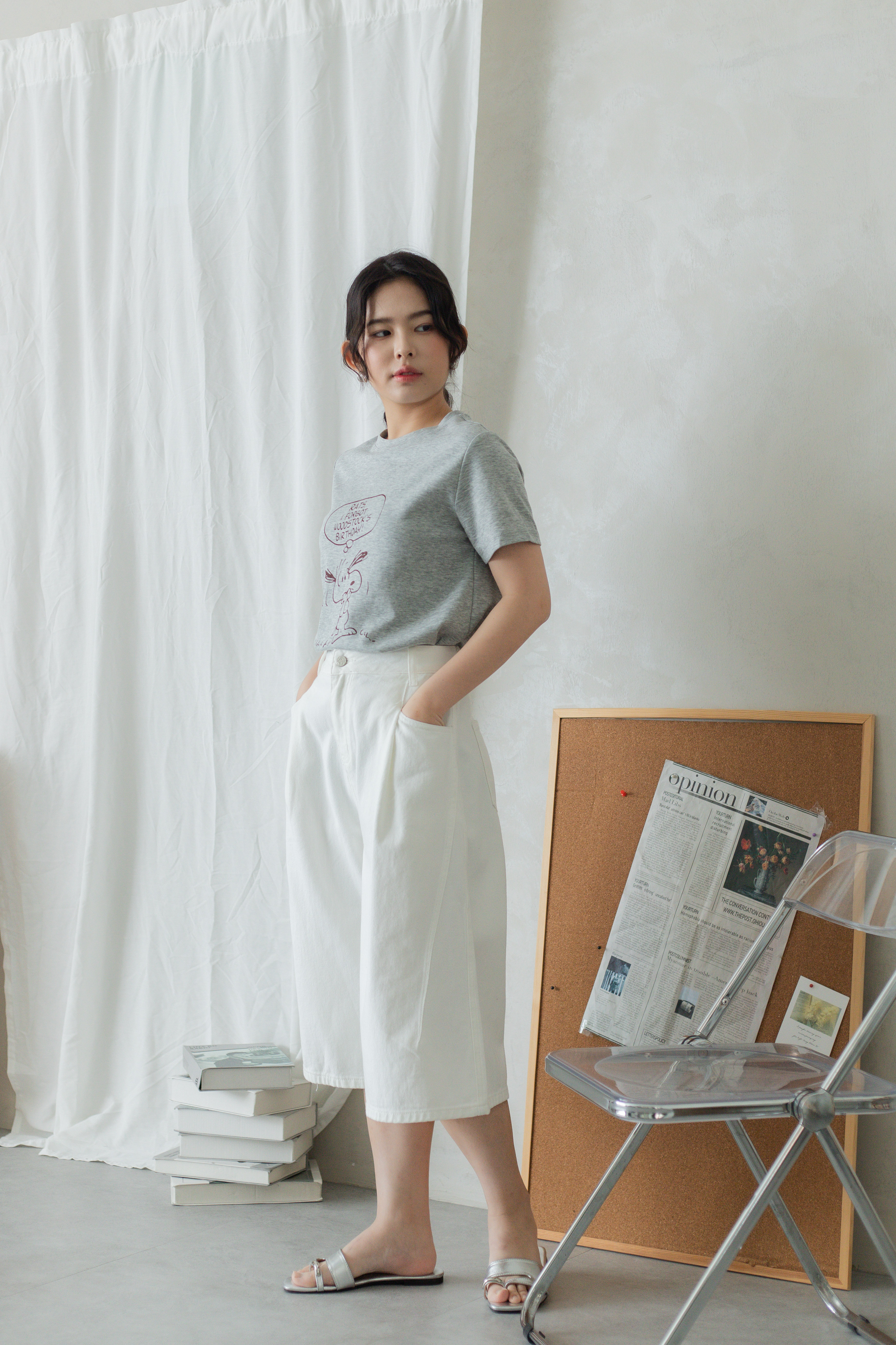 Aloy Denim Culottes White -2801PLWHI