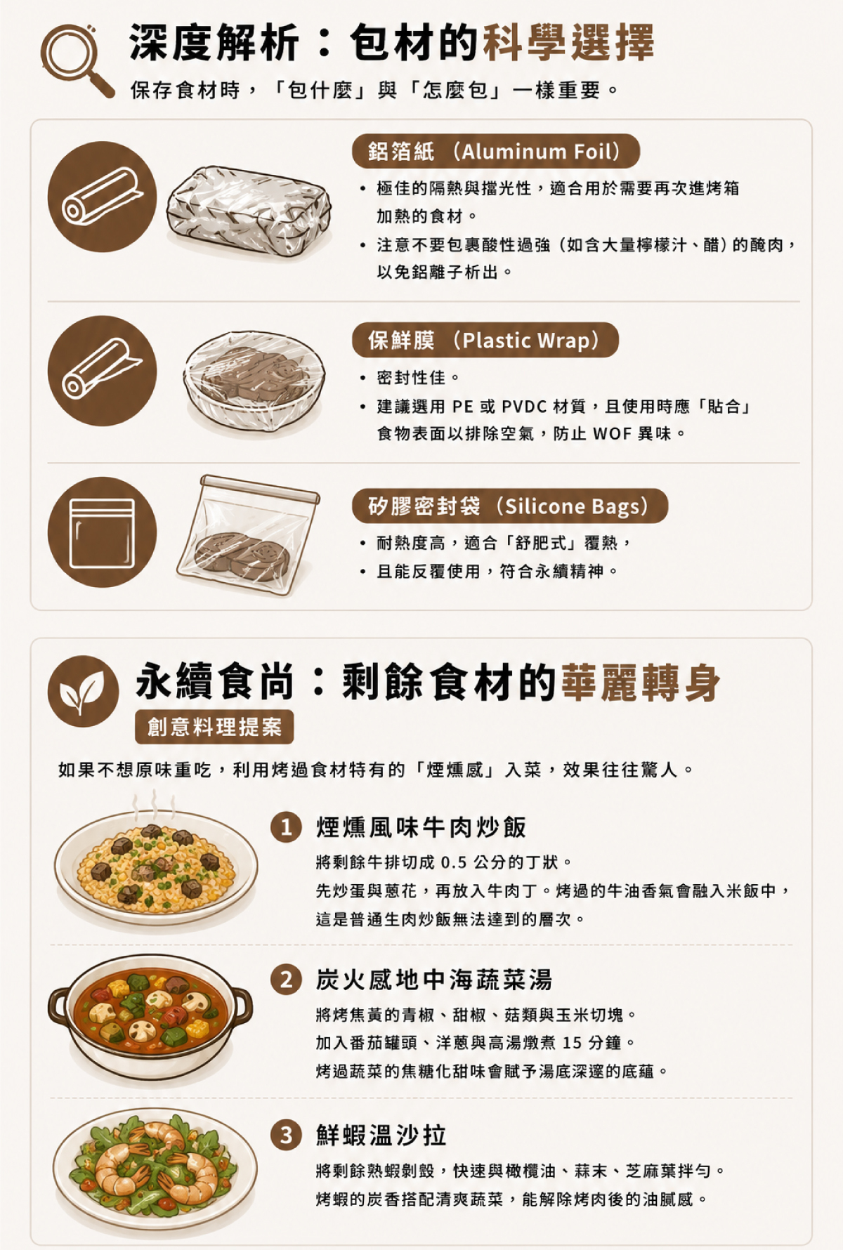 剩餘烤肉創意料理：煙燻牛肉炒飯與地中海蔬菜湯
