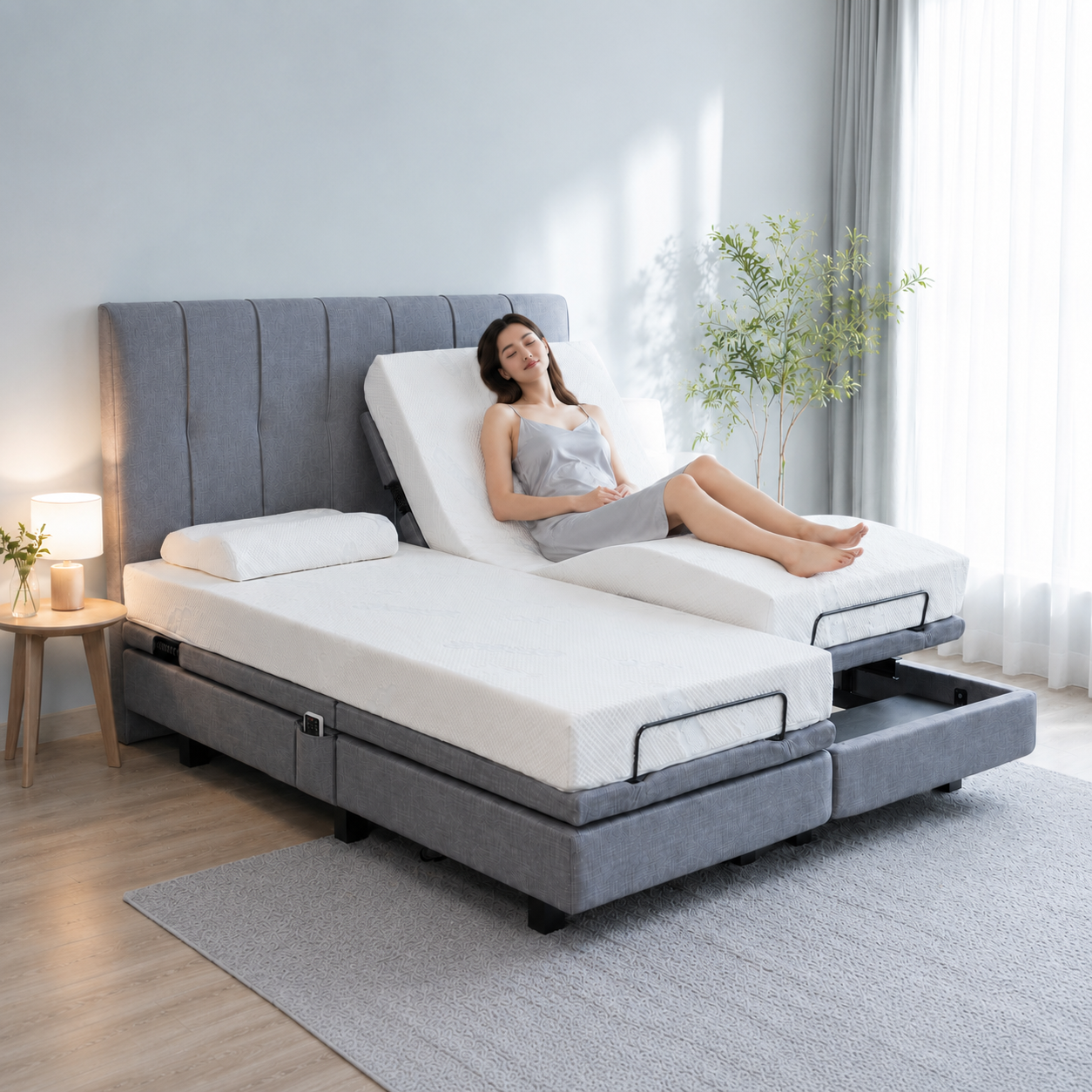 迪奧斯北極星 AI 智能電動床 R600S 臥室生活情境